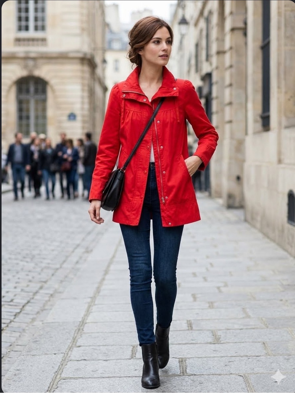 Old Money Y2K H&M red peacoat with a stand collar size 4
